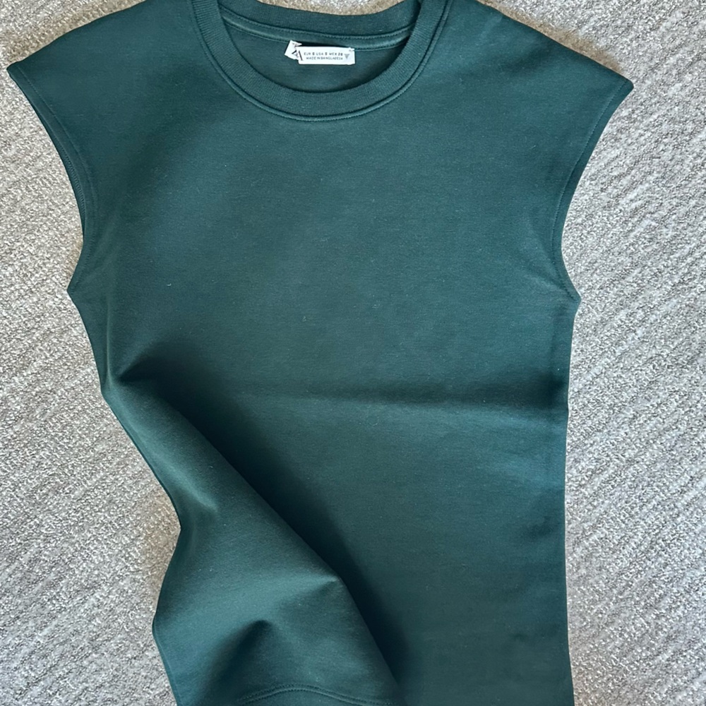 Zara Forest Green Crewneck Top